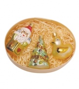 Continue the tradition with a mouth-blown, hand-painted glass ornament to commemorate this important first year in a child's life. Crafted in Germany of the highest-grade glass and lead-free paint, it truly is a timeless holiday heirloom.
