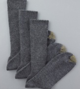 Our most popular sock!  A soft, stretchy treat for your more casual days. Ribbed texture all over.  Three pairs to a pack.