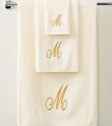 Utterly classic, this Initial Script bath towel gives your bathroom that personal touch it deserves in a completely elegant design. Features a beautifully embroidered script letter of your choice on a soft cotton ground.