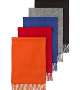 A luxuriously soft scarf rendered in bold seasonal colors, from The Men's Store at Bloomingdale's.