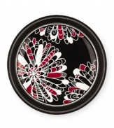 Bright colors and a bold kaleidoscope-inspired design lend your tabletop colorful dimension.