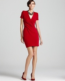 Chic details lend this stretch French Connection dress the perfect hint of femininity for an alluring office look.