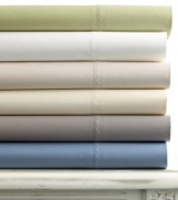 Dream in comfort. Martha Stewart Collection offers luxe 300-thread count cotton sateen pillowcases for your bed, featuring a decidedly soft hand and stylish embroidery along the hem for a touch of elegance. An array of colors coordinate with all Martha Stewart Collection bedding and quilts. Also features a wrinkle resistant finish.