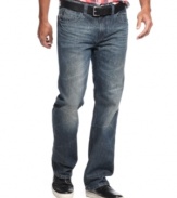 Wash away your denim blues with these vintaged jeans from Marc Ecko Cut & Sew.