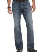 Stay classic. These boot cut washed jeans from INC International Concepts never go out of style.