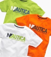 Shape up. Show him math can be fun with the geometric shapes on these graphic t-shirts from Nautica.