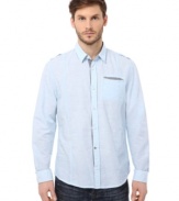 Lighten up. Get the comfort and style you crave with this long-sleeved shirt from Buffalo David Bitton.