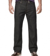 A dark wash and comfortable, relaxed fit make these Sean John jeans a must-have for relaxed weekend wear.