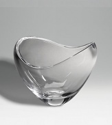 The slender slope of this crystal bowl makes it an elegant display piece. 6½H X 5½W X 5D Imported