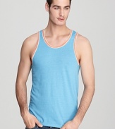 With a nod to retro, this uber-hip tank features 2-tone contrast piping for extra flair.