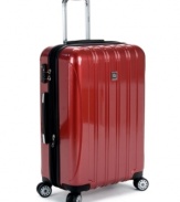 Born to fly. A lightweight & durable protective hardside catches serious speed on four twin spinner wheels that turn 360º to tackle corners & curves and add no extra weight to your hand. A sleek exterior with TSA-friendly lock opens to reveal a fully-stocked & fully-lined interior ready to travel with accessory pocket, elastic straps with buckle to secure contents, a zippered lid divider and more. 10-year warranty.