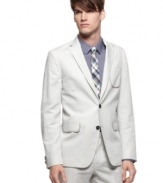 Button up your style for the night with this sleek two-button blazer from American Rag.