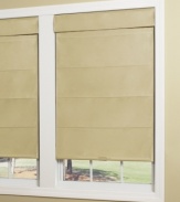 A silky smooth alternative to standard Roman shades, this faux silk thermal Roman shade features a streamlined design with an ultra-soft hand, making it perfect for adding elegance and texture to any room.