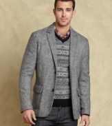 Add some haberdashery style to your layered look with this tweed blazer from Tommy Hilfiger.