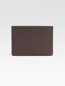 Handsomely crafted of rich Italian calfskin leather with multiple card slots.Two credit card slots Two open slots 4¼W X 3H Made in Italy