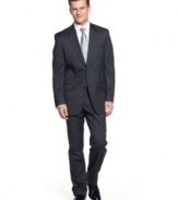 A classic staple for every man, this Michael by Michael Kors charcoal stripe suit will never let you down.