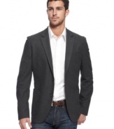 A must-have for every man. This charcoal flannel blazer from Calvin Klein is an all-around winner.