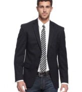 From office to evening, complete your dress look with this sophisticated sport coat from DKNY.