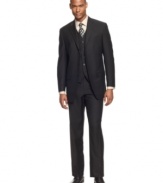 Distinguish yourself. This three-piece suit from Sean John takes a classic look and makes it cool.