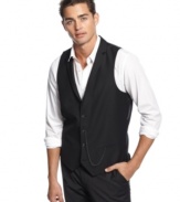 Take a vested interest in distinguishing your wardrobe. This Bar III vest ups your game.