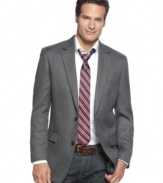 Paired with a colorful tie, this Izod sport coat is a strong statement maker.