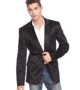 Step up your game wearing this classic fitted cord blazer by Guess Jeans.