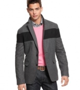 This American Rag color block blazer will add modern style to your dressier looks.