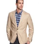 Sophisticated and stylish wool blend blazer by BOSS Black will pull your look together.