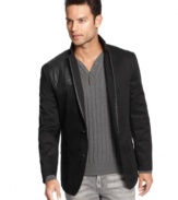 Raise your style game with this sleek and modern blazer from INC International Concepts.