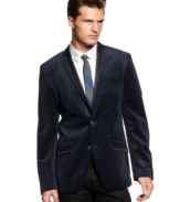 A truly dashing statement. Style your evening attire with this sleek tipped blazer from INC International Concepts.