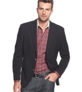 Dress to impress in this sleek Tallia Orange black blazer and get noticed.