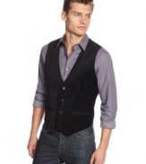 Dapper gentlemen take note. Calvin Klein has the perfect third piece, crafted with a plush feel and slim silhouette.