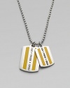 Traditional dog tag inspired design in a metal enamel finish.Metal enamelNecklace, about 24 longMade in Italy