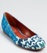 Crafted using the brand's signature fabric, these patterned flats offer vibrant style from iconic label Missoni.