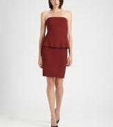 Sleek and elegant, this stretch ponte style is tailored with a chic, on-trend peplum.StraplessAttached peplumConcealed back zipAbout 20 from natural waist97% rayon/3% spandexDry cleanMade in USAModel shown is 5'10 (177cm) wearing US size Small. 