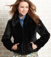 Give your every day look a glam boost with this fab, faux-fur jacket from Me Jane!