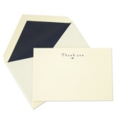 Put it in writing. Simply elegant, these ecru thank you notes are inked in navy with coordinating envelopes that'll make your words something someone can cherish. From Crane.