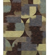 A soft palette of blue and earthy tones set in blended geometric patternwork creates a calming effect in the Volos area rug from Shaw Living. Its ultra-durable and supremely soft EverTouch® nylon is meticulously dyed for brilliant color recognition.