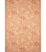 Made for easy living, this Tommy Bahama Decker collection rug offers the right mix of relaxed style and durability. Woven of UV-stabilized polypropylene, the pretty, floral-printed rug shares the look and feel of natural fibers--without the demanding care. Simply hose off for quick cleaning.