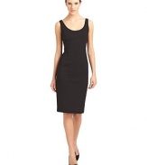 THE LOOKTailored in soft, smooth, stretch ponte knitScoopneckSleevelessShaped seamsBack zipperCenter back ventTHE FITAbout 39 from shoulder to hemTHE MATERIAL69% viscose/25% nylon/6% spandexFully linedCARE & ORIGINDry cleanImported of Italian fabricModel shown is 5'9½ (176cm) wearing US size Small. 