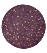 Nourison Julian area rugs bring elegant design and impeccable craftsmanship to any room of your home. Created by skilled artisans, a delicate hand-carved  pattern of flowering vines in gold and blue is laid against a deep lavender background to create a tranquil garden motif. Hand-carved accents highlight the contours of the design and enhance the subtlety and refinement of each rug, bringing the essence of luxury to any room in your home.