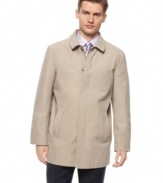 Dress up your outerwear with classic style in this lightweight coat from Clavin Klein.