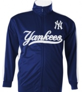 Team pride. Show your support year-round with this stylish New York Yankees MLB track jacket from Majestic.