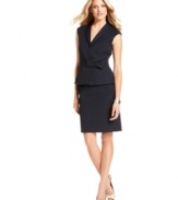 Tahari by ASL puts on the charm with this latest skirt suit, featuring a bow-bedecked waistline and a sleek fit.