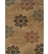 A definitive mid-century modern statement, the Yorkville area rug depicts a smart medallion design in a vivid color arrangement. This contemporary home accent is constructed of soft, low pile fibers for an exquisite finish to any room decor. (Clearance)