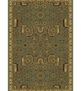 This traditionally styled rug from the St. Lawrence collection relies on timeless design to convey its stunning message. With an elaborate network of vines, blossoms and leaves woven into a sea green field, the unique rug brings classic grace and elegance into your home.
