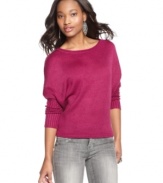 Add a cool design to your stockpile of sweaters with this dolman sleeve style from Planet Gold!