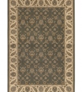 Soft, muted greens and earthy tones collect to create an intricately crafted Persian-inspired design in this Sedhan area rug from Couristan. Wilton-loomed of Couristan's own Courtron™ ultra-fine polypropylene to give this rug a thick pile, lustrous finish and ultimate durability.