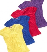 This light fabric top by Epic Threads is a fun and frilly basic.