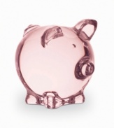 And this little piggy is pretty in pink, crafted in fine crystal from the tip of her snout to the curl of her tail. From Baccarat.